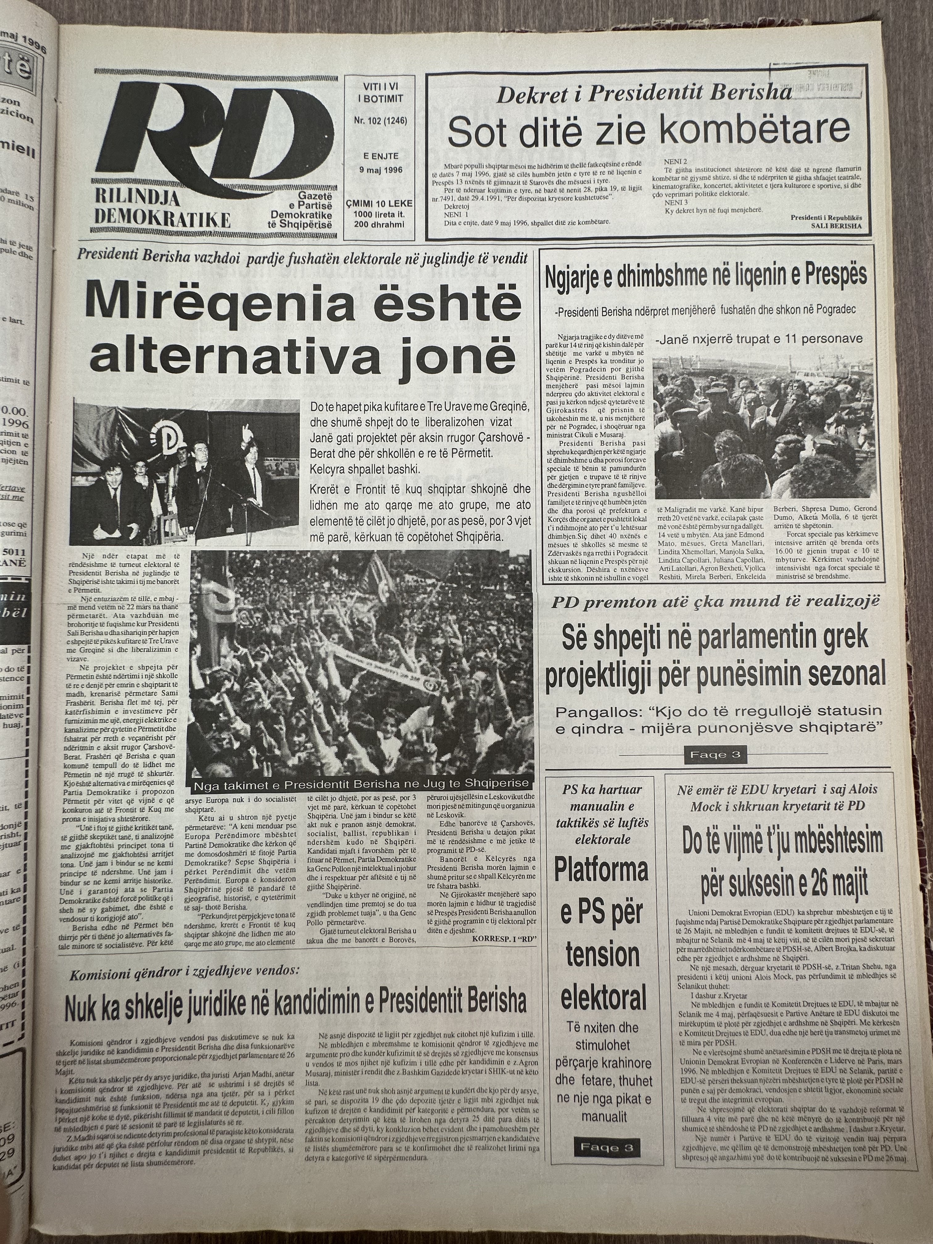 Rilindja Demokratike 1996-05-09